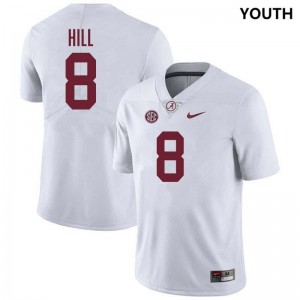 #8 Justin Hill Alabama Crimson Tide White Youth Jerseys College Football 2025 407364-259