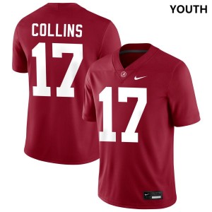 #17 Kelby Collins University of Alabama Crimson Youth Jerseys College Football Alumni 564184-157