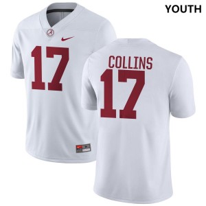 #17 Kelby Collins University of Alabama White Youth Jersey College Football Embroidery 686485-928