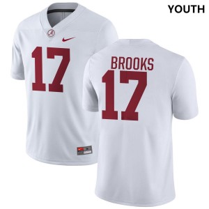 #17 Lotzeir Brooks Alabama Crimson Tide White Youth Jerseys College Football Game 183649-590