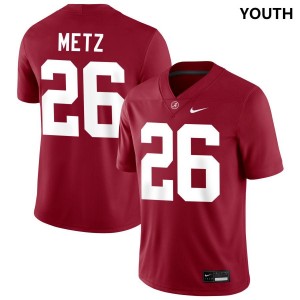 #26 Luke Metz University of Alabama Crimson Youth Jerseys College Football Limited 493695-144