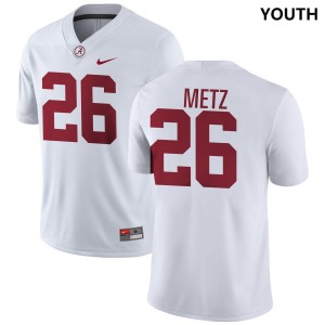 #26 Luke Metz The Tide White Youth Jerseys College Football Replica 674454-572