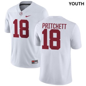 #18 Marshall Pritchett Alabama White Youth Jersey College Football Game 402687-883