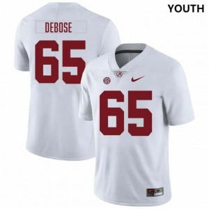 #65 Micah DeBose The Tide White Youth Jersey College Football Player 700643-659