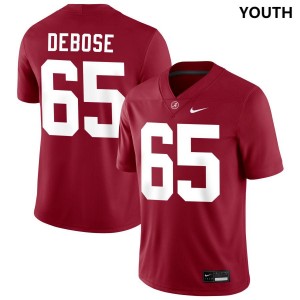 #65 Micah DeBose University of Alabama Crimson Youth Jersey College Football Player 228099-296