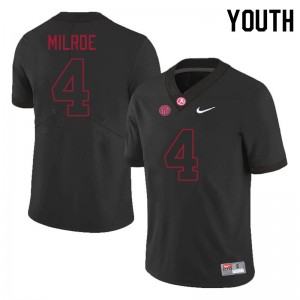 #4 Jalen Milroe University of Alabama Black Youth Jerseys College Football Official 708458-524