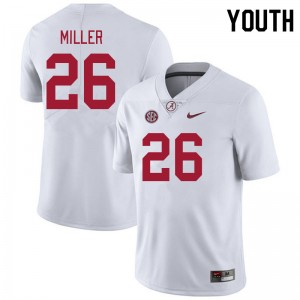 #26 Jam Miller Alabama Crimson Tide White Youth Jerseys College Football Limited 545766-580