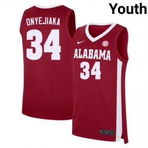 #34 Collins Onyejiaka University of Alabama Crimson Youth Jerseys University College Basketball 630604-955