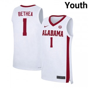 #1 Jalil Bethea Crimson Tide White Youth Jerseys 2025-26 College Basketball 489587-946