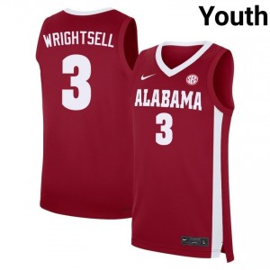 #3 Latrell Wrightsell University of Alabama Crimson Youth Jersey Limited College Basketball 805648-695