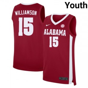#15 Noah Williamson University of Alabama Crimson Youth Jersey 2025 College Basketball 137843-626