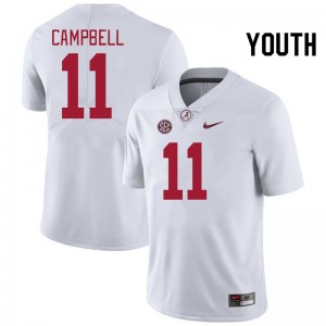 #11 Jihaad Campbell Roll Tide White Youth Jersey College Football Player 219535-445