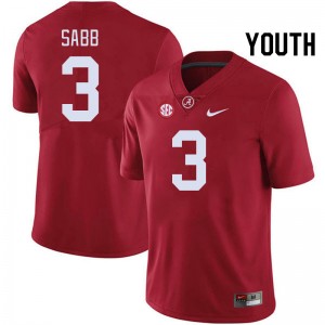 #3 Keon Sabb University of Alabama Crimson Youth Jersey College Football NCAA 584725-830