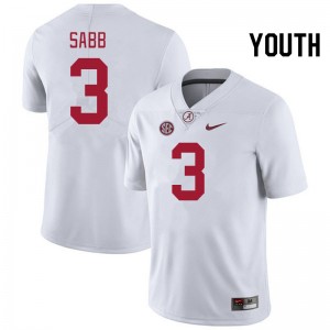 #3 Keon Sabb Alabama Crimson Tide White Youth Jersey College Football Game 710427-183