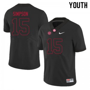 #15 Ty Simpson University of Alabama Black Youth Jersey College Football 2025 574124-362