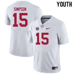 #15 Ty Simpson The Tide White Youth Jerseys College Football NCAA 215671-311
