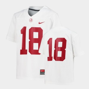 #18 Alabama Crimson Tide White Mens Jerseys College Football Untouchable 201267-465