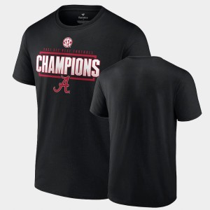 Bama Black Men's T-Shirt College Football 2021 SEC West Football Division Champions Locker Room 217001-590