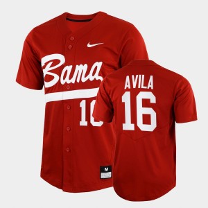 #16 Alex Avila Alabama Crimson Tide Crimson Mens Jersey College Baseball Full-Button 195263-808