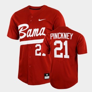 #21 Andrew Pinckney The Tide Crimson Men Jerseys College Baseball 2022 Full-Button 324901-147