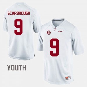 #9 Bo Scarbrough Bama White Youth Jersey College Football Game 913887-372