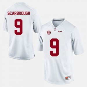 #9 Bo Scarbrough Alabama Crimson Tide White Men's Jersey College Football Limited 387021-350