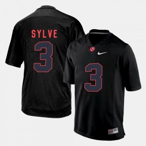 #3 Bradley Sylve Alabama Black Mens Jerseys Silhouette College Alumni 455347-853