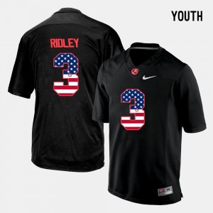 #3 Calvin Ridley Alabama Black Youth Jerseys US Flag Fashion Player 776137-955
