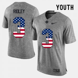 #3 Calvin Ridley The Tide Gray Youth Jerseys US Flag Fashion Game 222907-659