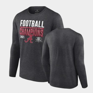 Bama Charcoal Men's T-Shirt College Football Football Conference Champions Locker Room Long Sleeve 504205-254