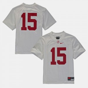 #16 Alabama Crimson Tide White Youth Jerseys College Football Replica 167966-806