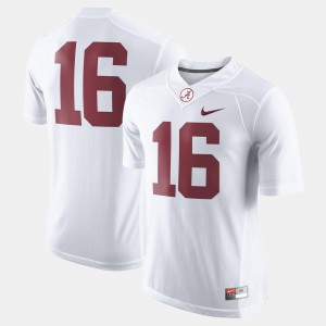 #16 Roll Tide White Mens Jersey College Football Limited 471072-683