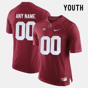 #00 Custom Bama Crimson Youth Jersey College Limited Football Official 471843-923