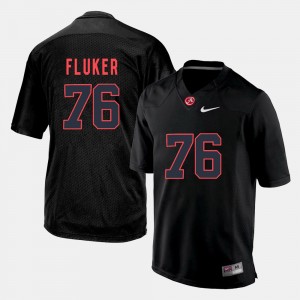 #76 D.J. Fluker Roll Tide Black Men's Jerseys Silhouette College Game 821091-867