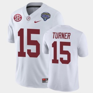 #15 Dallas Turner Alabama White Men Jerseys 2021 Cotton Bowl Game 894455-215