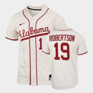 #19 David Robertson Roll Tide Natural Men's Jersey College Baseball Replica 505131-425