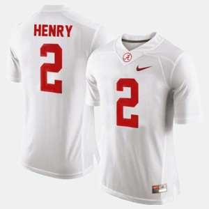 #2 Derrick Henry University of Alabama White Men Jersey College Football Replica 537080-222