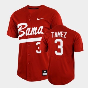 #3 Dominic Tamez Roll Tide Crimson Men's Jersey College Baseball 2022 Full-Button 588315-274