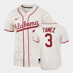 #3 Dominic Tamez Roll Tide Natural Men's Jersey College Baseball 2022 Replica 894867-458