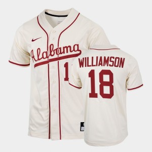 #18 Drew Williamson Crimson Natural Mens Jerseys College Baseball 2022 Replica 607541-353