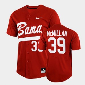 #39 Garrett McMillan Roll Tide Crimson Men Jersey College Baseball 2022 Full-Button 771544-453