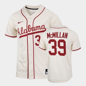 #39 Garrett McMillan Bama Natural Mens Jerseys College Baseball 2022 Replica 536091-822