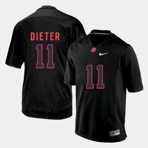 #11 Gehrig Dieter Bama Black Men's Jerseys Silhouette College 2025 383350-759