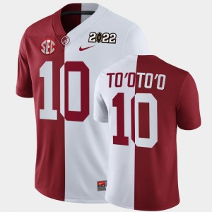 #10 Henry To'oTo'o Alabama Crimson Tide Crimson White Men's Jersey College Football 2022 National Championship Split Edition 866341-714
