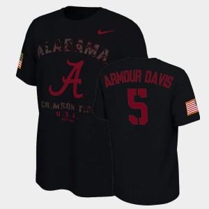#5 Jalyn Armour-Davis Alabama Black Men T-Shirt College Football Veterans Day 2021 America Flag 874084-618