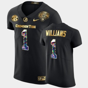 #1 Jameson Williams Alabama Black Men's Jerseys 2021 Cotton Bowl Golden Diamond Edition 641540-535