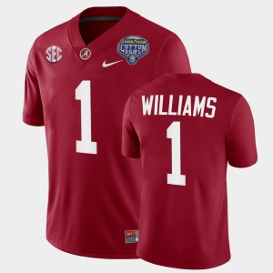 #1 Jameson Williams Crimson Crimson Men's Jerseys 2021 Cotton Bowl College Football Playoff 859049-983