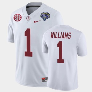 #1 Jameson Williams University of Alabama White Men Jersey 2021 Cotton Bowl Game 460744-433