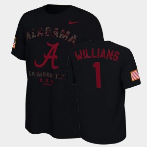 #1 Jameson Williams Roll Tide Black Men T-Shirt College Football Veterans Day 2021 America Flag 513500-954