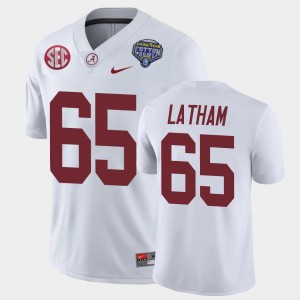 #65 JC Latham Alabama Crimson Tide White Mens Jerseys 2021 Cotton Bowl Game 572301-423